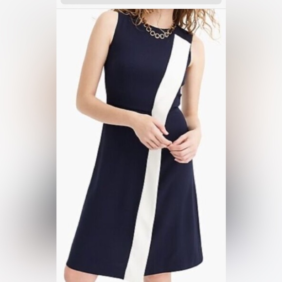 J crew navy and white black label collection dress new with tags - Picture 1 of 1